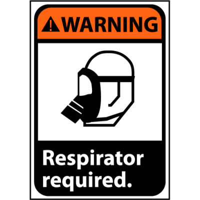 Warning Sign 10x7 Vinyl - Respirator Required
