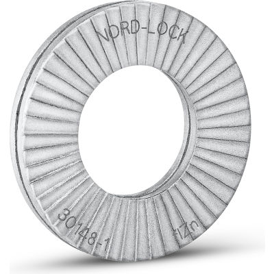 Rondelle frein Nord-Lock 1526 - Acier au carbone - Plaqués de zinc - 3/8 po - Grand diamètre extérieur - Paquet de 10