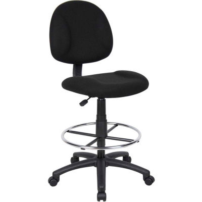 Interion® Drafting Stool - Fabric - Black