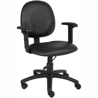 Chaise bureau Boss avec bras - Vinyle-milieu dos - Noir