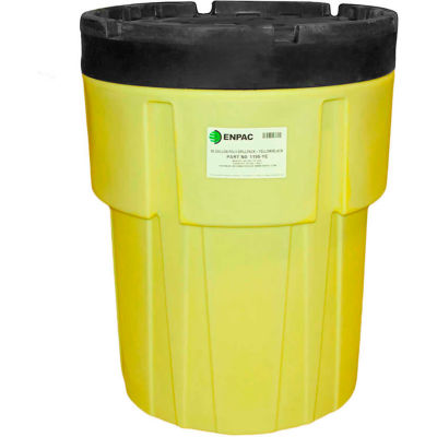 ENPAC® 1195-YE 95 gallon Poly-SpillPack Drum - Base jaune avec le couvercle non-threaded facile-off noir