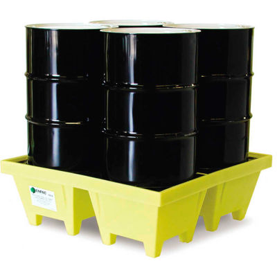ENPAC® 5001-YE-D 4-Drum Poly-Spillpallet™ avec vidange - Cap 6000 lb.