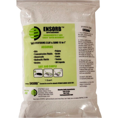 ENPAC® ENSORB® Super absorbant, 1 Quart Zip-Seal sacs, cas de 12