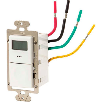 NSI TORK® SS403 Interval Wall Timer, 24 Hour Maximum, No Neutral, 3-Way, 15A, 120-277V, White