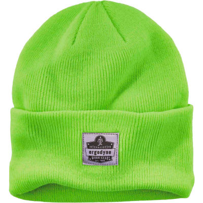 Ergodyne® N-Ferno® 6806 Rib Knit Beanie Hat, Cuffed, Lime