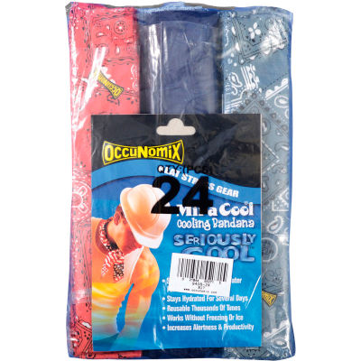 MiraCool® Bandana Assorted Colors 24 Pack No Header Card, 940B-24