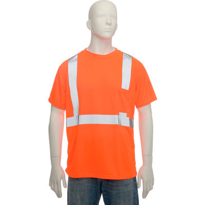 OccuNomix Standard Wicking Birdseye Classe 2 T-Shirt W/ Pocket Hi-Vis Orange, 3XL, LUX-SSETP2B-O3X