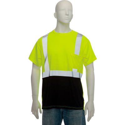 OccuNomix Classe 2 Classic Black Bottom T-Shirt avec Pocket Yellow, XL, LUX-SSETPBK-YXL