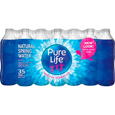 Nestlé Pure Life Purified Spring Bottled Water, bouteille de 500 ml, 35 bouteilles/caisse