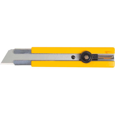 OLFA® H-1 Rubber Inset Grip Ratchet-Lock Couteau utilitaire - Jaune