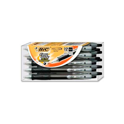 Bic® Velocity Ballpoint Pen, Medium, Black Ink, Dozen