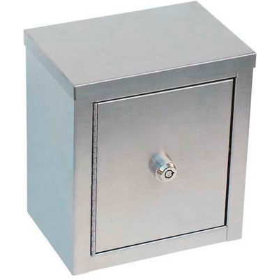 Omnimed® Mini Double porte narcotique Cabinet d’acier inoxydable, 8" W x 5-5/8" D x 9 "H
