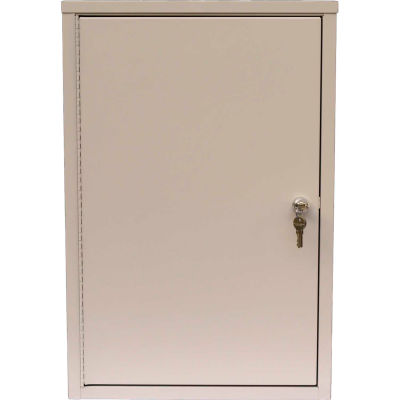 Omnimed® Economy Double Door Narcotic Cabinet with 2 Shelves, 16"W x 8"D x 24"H, Beige