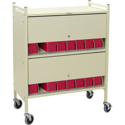 Omnimed® graphique armoire verticale Standard Rack avec verrouillage panneau, capacité 16 Binder, grain de bois