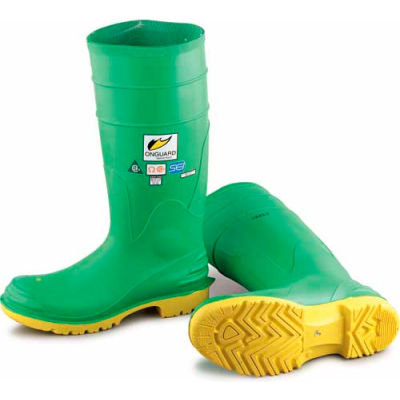 Boot, 16" Hazmax Ez-Fit vert/jaune, acier Toe/Mid-sole OnGuard masculine, PVC, taille 14