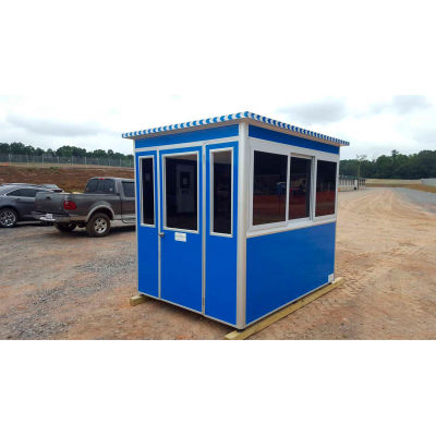 Stand de tuteur ; 6'x 6' garde Booth, bleu - Modèle de l’économie, pré-assemblé