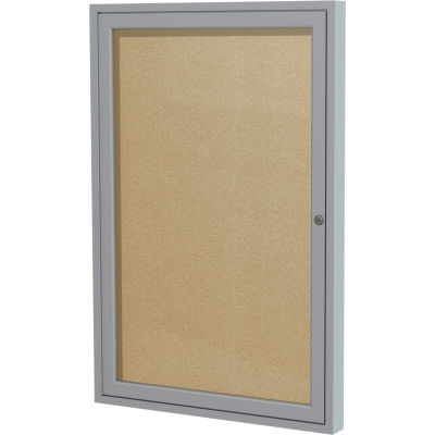 Ghent Enclosed Bulletin Board - Outdoor / Indoor - Vinyl - 36" x 24" - Caramel