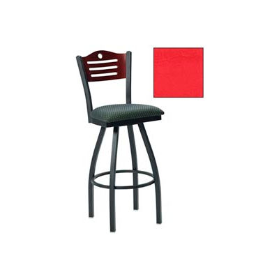 Mahogany 3 Slat-Back Swivel Bar Stool 17-1/2"W X 17"D X 42"H - Red - Pkg Qty 2