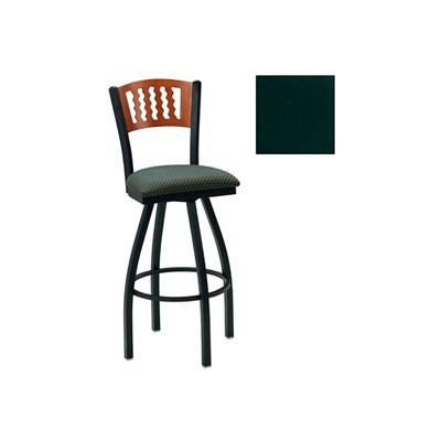 Cherry 5 Wave-Back Swivel Bar Stool 17-1/2"W X 17"D X 42"H - Hunter Green - Pkg Qty 2