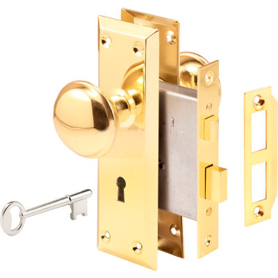 Prime-Line® plaqué laiton de Style victorien Keyed mortaise entrée Lock Set, E 2293