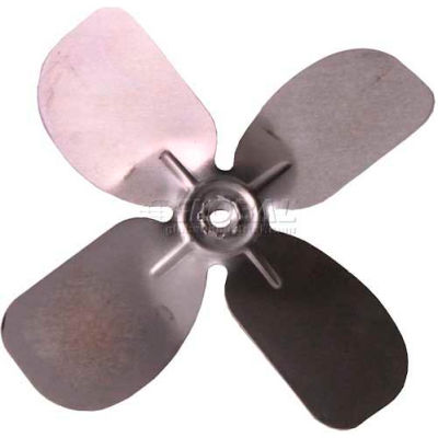 Petite lame de ventilateur de moyeu fixe, 6-1/2" Dia., 27 'Pitch, CCW, 1/4" Bore, 13/16" Blade Dep., 4 Blade