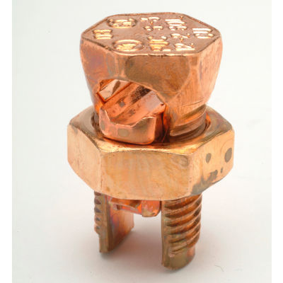 Penn-Union S8, Cu Mech. Split Bolt Conn. for 2 Conduct. Range of Equal Run & Tap: 16 Str.-8 Str. - Pkg Qty 100