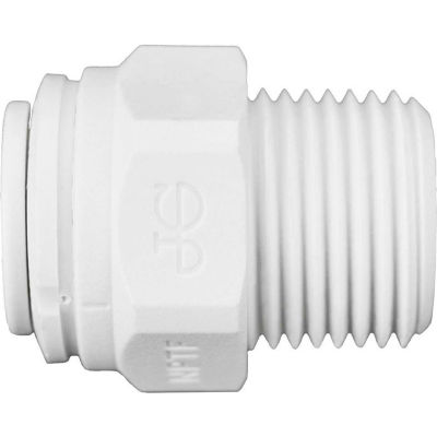 John Guest Polypropylene Male Connector 3/8'' x 3/8'' NPTF - Qté par paquet : 10