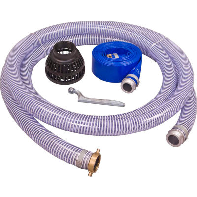 pump hose water inch npt fittings discharge kit suction hoses powermate trash globalindustrial plumbing