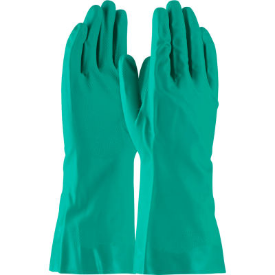 Troupeau PIP bordée de gants en Nitrile non pris en charge, 15 Mil, vert, L, 1 paire - Qté par paquet : 12