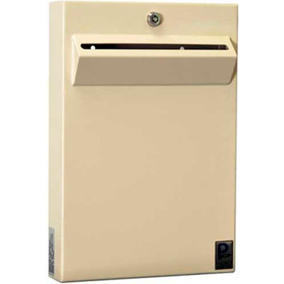 Protex Low-Profile Wall Mount Depository Drop Box Tubular Lock LPD-161 - 11"Wx2-3/8"Dx16"H Beige