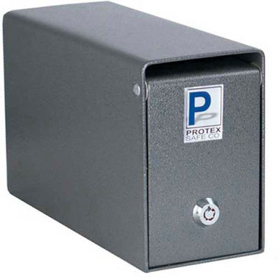 Protex sous comptoir dépositaire Drop Box SDB-100 avec serrure tubulaire 9-3/4" W x 3-3/4" D x 5-3/4 « H gris