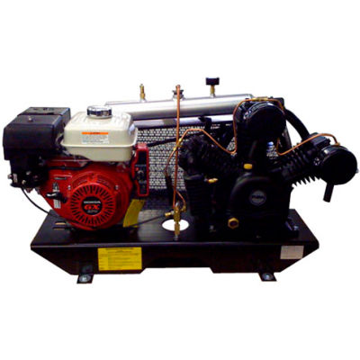 Puma TUK-130HGE, 13HP, Base Plate Gas Comp, Tankless Gallon, 175 PSI, 23CFM, Honda, Electric/Recoil