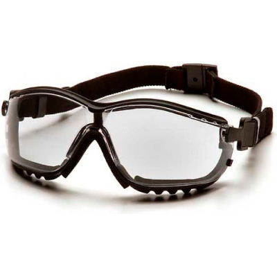 V2g® Lunettes de sécurité Clear Anti-Fog Lens , Bracelet / Branches noires - Qté par paquet : 12
