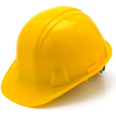 Yellow Cap Style 4 Point Ratchet Suspension Hard Hat - Pkg Qty 16