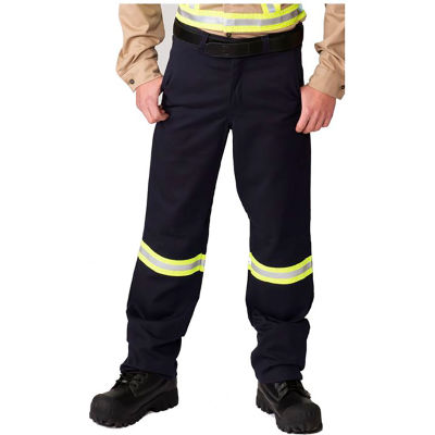 Pantalon de travail lourd Big Bill, matériau réfléchissant, résistant aux flammes, 34W x non ourlé, Marine