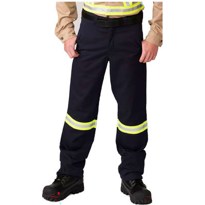 Pantalon de travail lourd Big Bill, matériau réfléchissant, résistant aux flammes, 42W x non ourlé, Marine