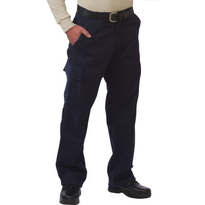 Big Bill Cargo Pants with Double Reinforced Knees, Flame Resistant, 28W x  Unhemmed, Navy