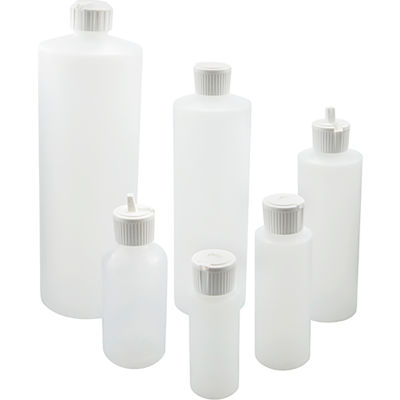 Qorpak® 32oz Natural HDPE Cylinder Bouteille de distribution w/28-400 White PE Flip Cap, 12PK
