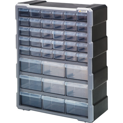 Quantum Plastic Drawer Cabinet PDC-39BK - 39 Tiroirs 6-1/4"W x 15"D x 18-3/4"H