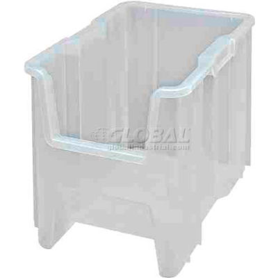 Quantum Heavy-Duty Giant Stacking Bin, 10-7/8"W x 17-1/2"D x 12-1/2"H, Clear - Pkg Qty 4