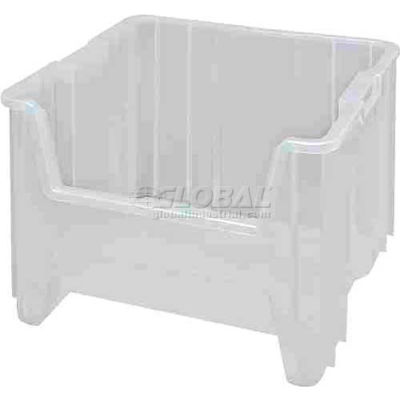 Quantum Heavy-Duty Giant Stacking Bin, 16-1/2"W x 17-1/2"D x 12-1/2"H, Clear - Pkg Qty 2