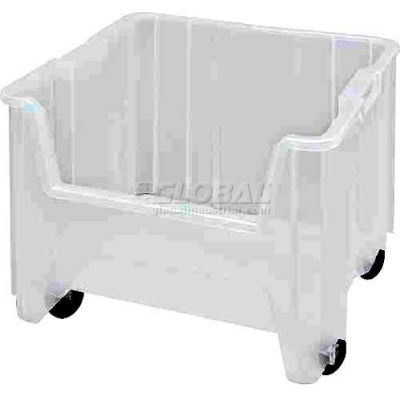 Quantum Mobile Heavy Duty Giant Stacking Bin, 16-1/2"W x 17-1/2"D x 16"H, Clear - Pkg Qty 2