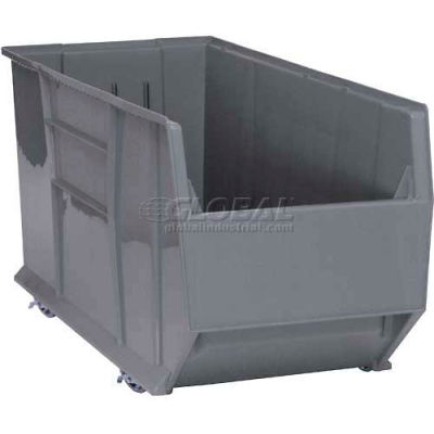 Quantum Mobile Plastic Rack Bin, 16-1/2"W x 41-7/8"D x 17-1/2"H, Gray