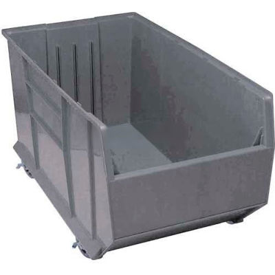 Quantum Plastic Mobile Rack Bin, 19-7/8"W x 41-7/8"D x 17-1/2"H, Gray