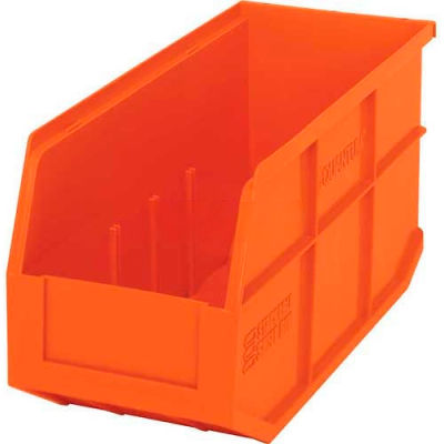 Bac à étagères empilables et suspendues en plastique Quantum SSB441 6 po L x 14 po L x 7 po H, orange - Qté par paquet : 12