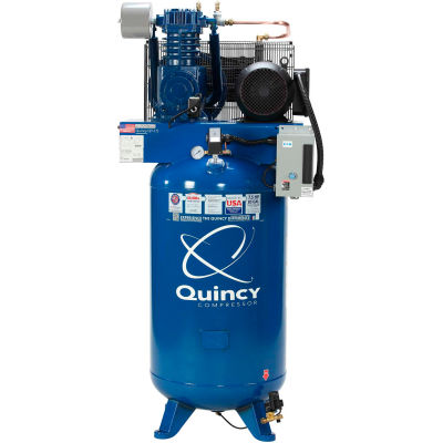 Compresseur d’air à deux étages Quincy QT™ Max, 7,5 HP, 80 gallons, vertical, 230V-1-phase