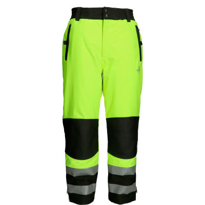 Pantalon isolant HiVis Softshell pour homme RefrigiWear®, 2XL, noir et citron vert