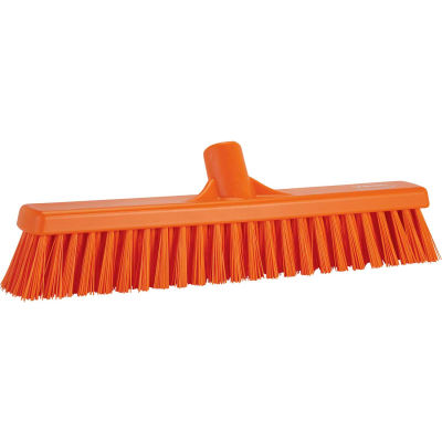 Vikan 31747 16 » Combo Push Broom- Soft/Stiff, Orange