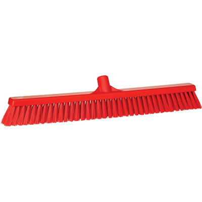 Vikan 31944 24 » Combo Push Broom- Soft/Stiff, Rouge
