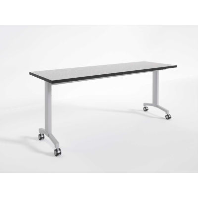 RightAngle Flip Training Table w/ Casters 30" x 60", Gray Matrix w/Silver Base - R-Style Series